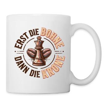 Lustiges Schach Kaffee T-Shirt | Geschenkidee - Tasse - Weiß - Rechts