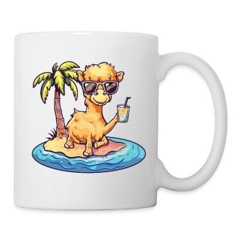Kamel Sommer Palme - Tasse - Weiß - Rechts