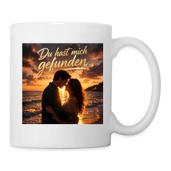 Du hast mich gefunden – Romantisches Paar  - Tasse - Weiß - Rechts