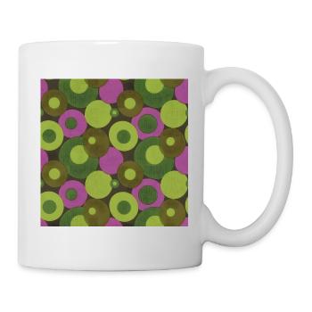Motif de cercles pop-art des années 60-70 - Mug blanc - blanc - Droite