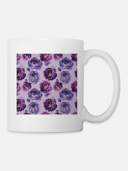Lavender roses: purple motif - Mug - white