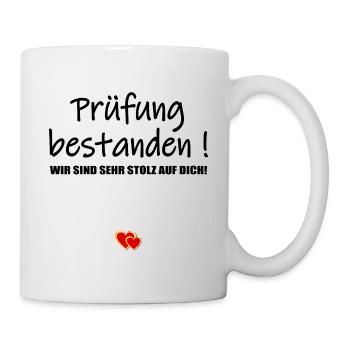 Glückwunsch Prüfung bestanden - Tasse - Weiß - Rechts