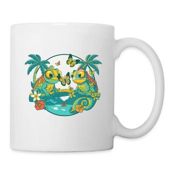 Caméléons Papillons – Le Monde se Colore - Mug blanc - blanc - Droite
