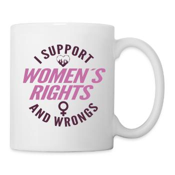 Je soutiens les droits et les torts des femmes - Mug blanc - blanc - Droite