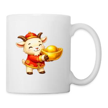 Wohlstandsziege mit Goldbarren - Tasse - Weiß - Rechts
