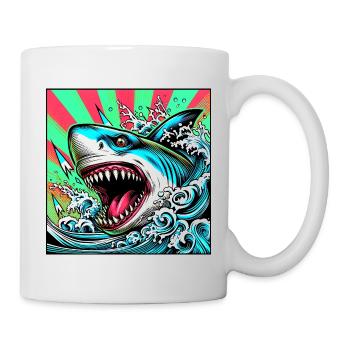 Requin - Mug blanc - blanc - Droite