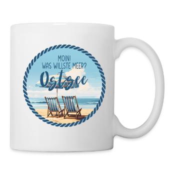 Moin! Was willste Meer? – Ostsee Design - Tasse - Weiß - Rechts