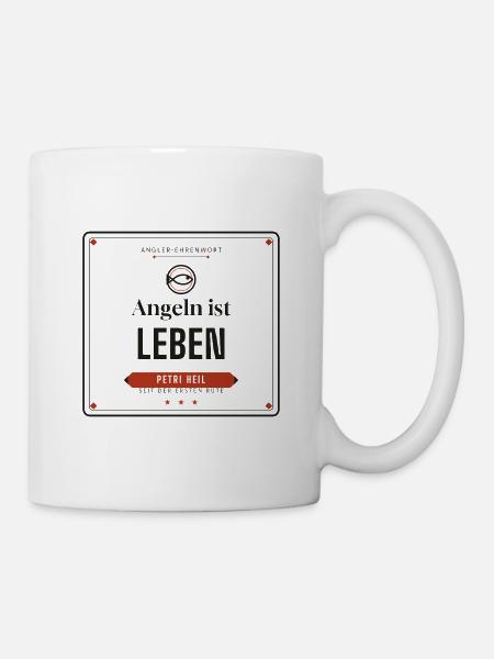 Angeln ist Leben – Petri Heil - Tasse - Weiß