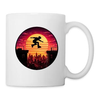 Sunset Skyline Skate-Silhouette - Tasse - Weiß - Rechts