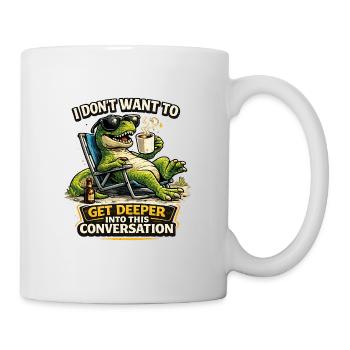 Funny T-Rex Coffee Mood Shirt - Tasse - Weiß - Rechts