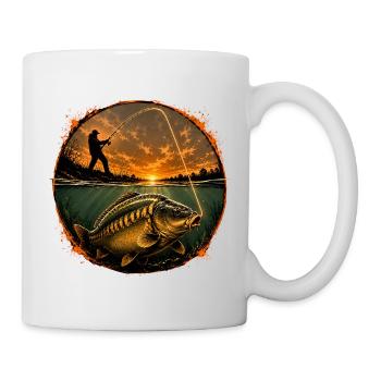 Karpfenfischen an der Oberfläche - Tasse - Weiß - Rechts