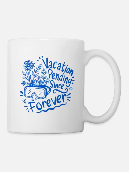 Vacation Pending Since Forever Snorkel Doodle - Mug - white