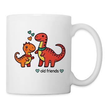 Vieux amis dinosaures au grand cœur - Mug blanc - blanc - Droite