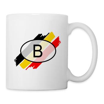 Kennzeichen_B für Belgien - Tasse - Weiß - Rechts