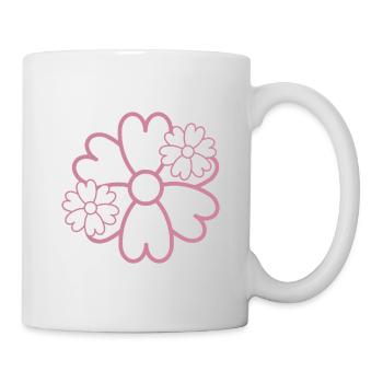 Einfache Blume - Tasse - Weiß - Rechts