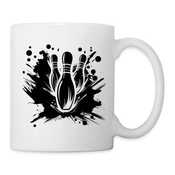 Bowling Zeichnung - Tasse - Weiß - Rechts