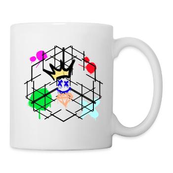 Couronne de graffiti néon - Mug blanc - blanc - Droite