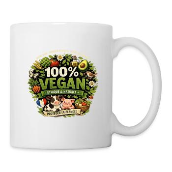 100% Vegan Ethique et Naturel - Mug blanc - blanc - Droite