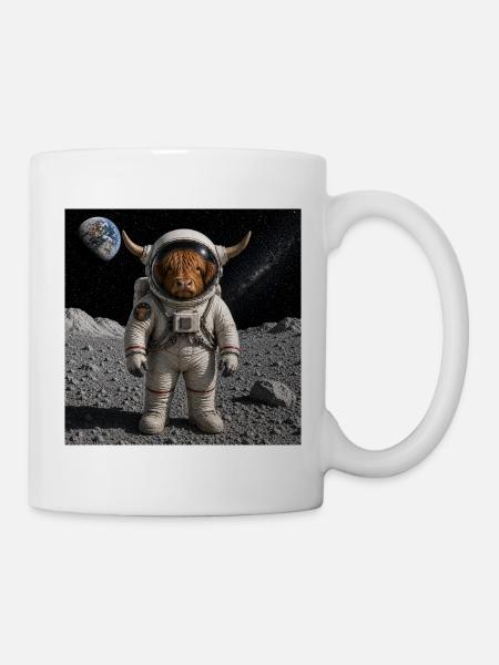 Bär-Astronaut auf dem Mond - Tasse - Weiß