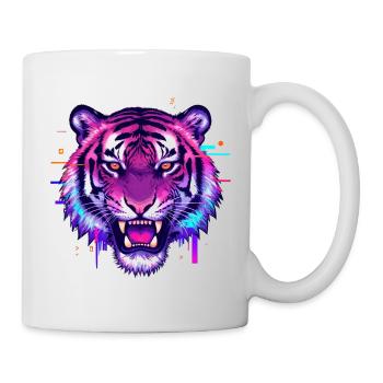 Tigre Néon Pulsation Féroce - Mug blanc - blanc - Droite