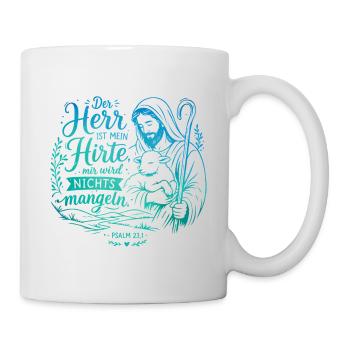 Der Herr ist mein Hirte Psalm 23 - Tasse - Weiß - Rechts