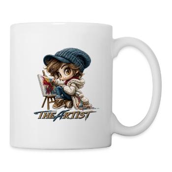 Chibi Künstler beim Malen - Tasse - Weiß - Rechts