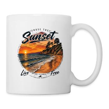 Sunset Liberté Côte et Vagues - Mug blanc - blanc - Droite