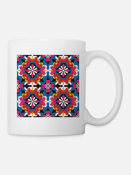 Kaleido Bloom Mosaik - Tasse - Weiß
