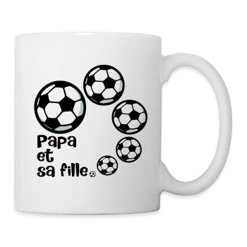 Papa et Fille - Football - Mug blanc - blanc - Droite