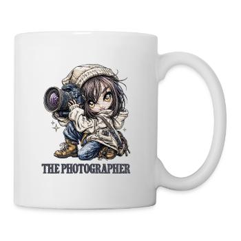 Petit photographe avec appareil photo - Mug blanc - blanc - Droite