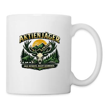 Jagd auf Rendite | Börsen Motiv - Tasse - Weiß - Rechts