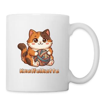Plattdüütsch Edition: Knuffelkatte - Tasse - Weiß - Rechts