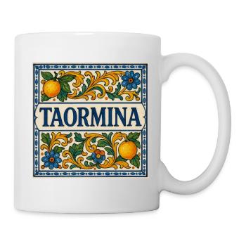 Taormina Zitronenflorales Fliesenmuster - Tasse - Weiß - Rechts