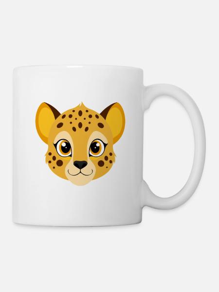 Gepardengesicht - Tasse - Weiß
