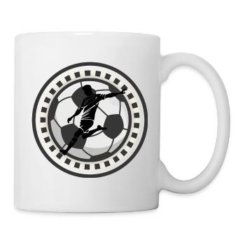 Football dynamique dans un cadre - Mug blanc - blanc - Droite