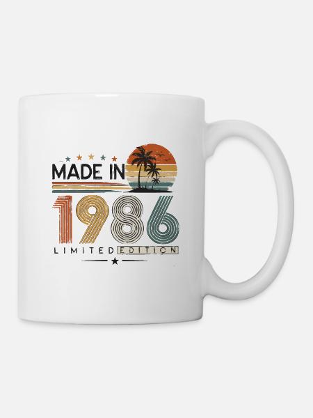Vintage Retro-Geburtstagsgeschenk von 1986 - Tasse - Weiß