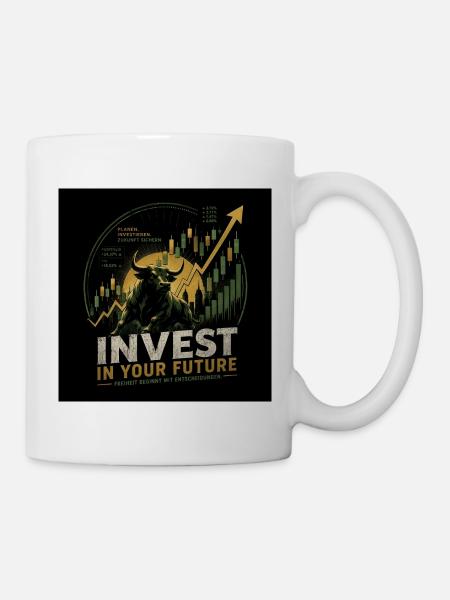 Aktien & Börse | Bullendesign - Tasse - Weiß