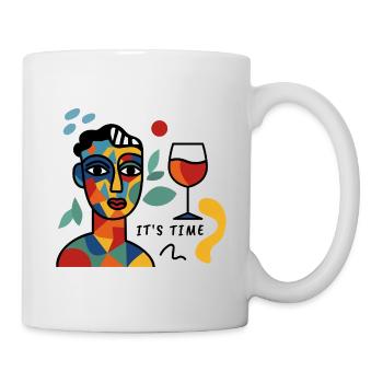 C’est l’heure du vin Ambiance Portrait abstrait - Mug blanc - blanc - Droite