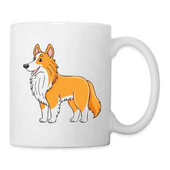 Sheltie marron clair (bande dessinée) - Mug blanc - blanc - Droite