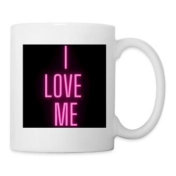 Ich liebe mich Neon-Design - Tasse - Weiß - Rechts