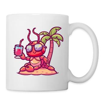 Vacances d’été au crabe homard - Mug blanc - blanc - Droite