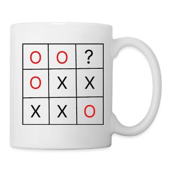 Red Circle X Muster: Abstrakte Spielkunst - Tasse - Weiß - Rechts