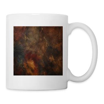 Distressed leather and golden patina - Mug - white - Right