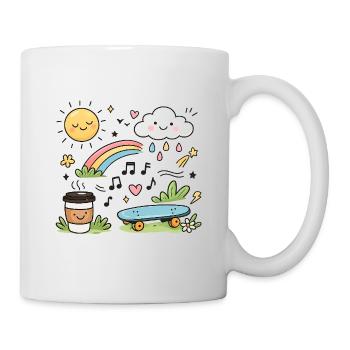 Monde Sauvage Arc-en-ciel Joyeux - Mug blanc - blanc - Droite