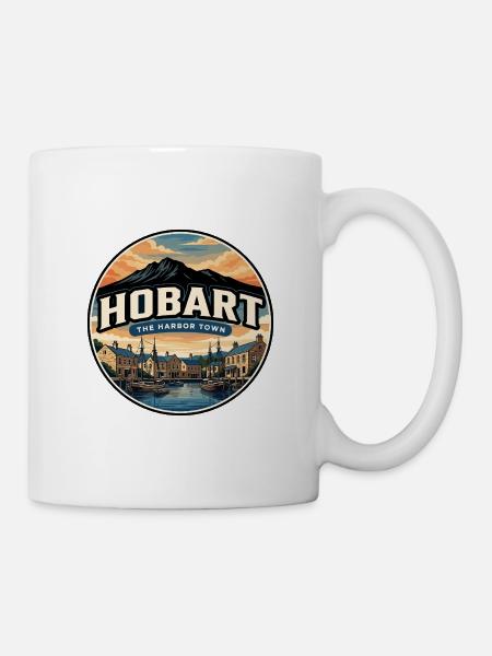 Retro Hobart Mount Wellington Reiseabzeichen - Tasse - Weiß