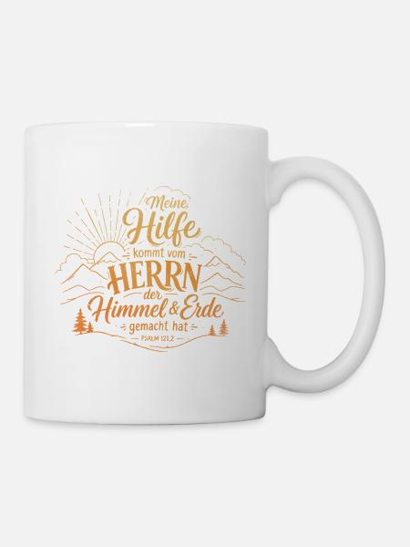 Psalm 121 Lettering - Tasse - Weiß