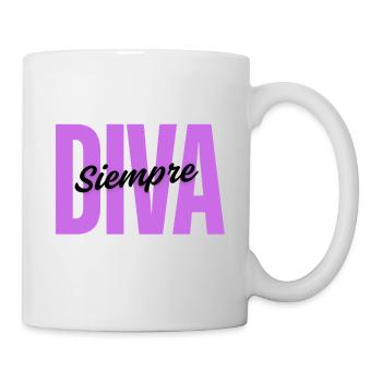 DIVA Always – Design minimaliste - Mug blanc - blanc - Droite