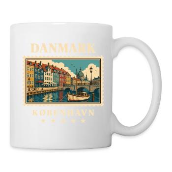 Dänemark Kopenhagen Vintage Reisemarke - Tasse - Weiß - Rechts
