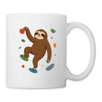 Zen Faultier beim Bouldern an der Wand - Tasse - Weiß - Rechts