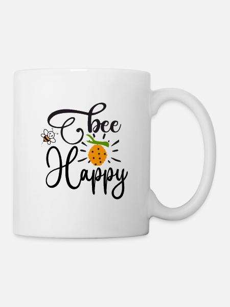 Bienen-Himbeer-Botanisches Ästhetik - Tasse - Weiß